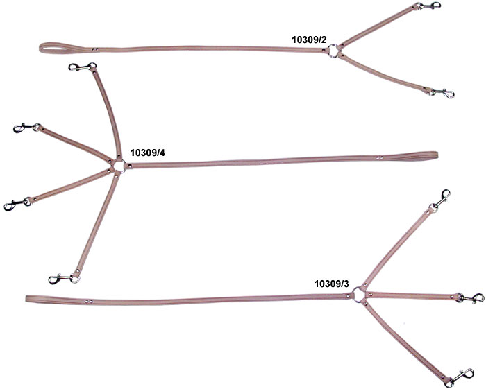 Leather Leashes for Two, Three and Four Dogs